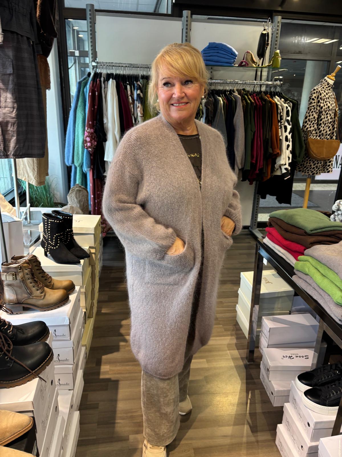 Mohair neuletakki taupe