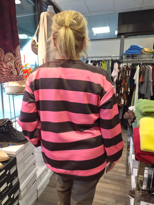 Collegepusero Copenhagen raita moro/pink