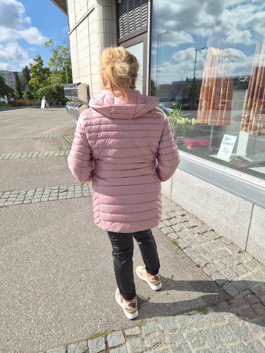 Kevyt untuvatakki old rose ja taupe