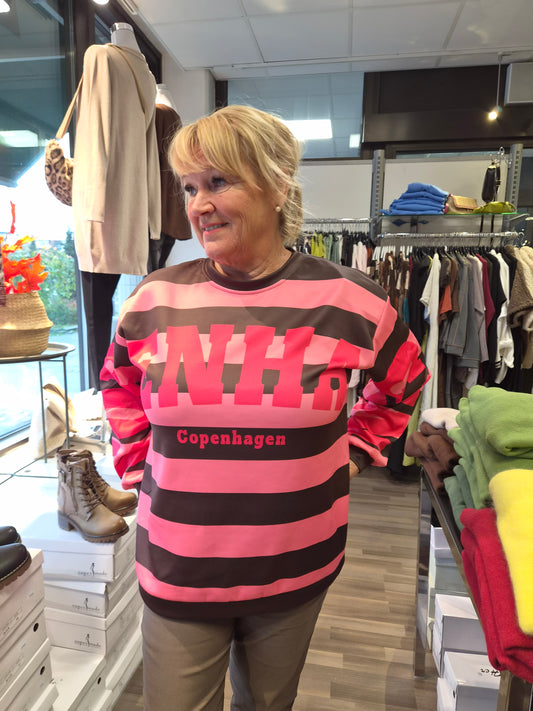 Collegepusero Copenhagen raita moro/pink
